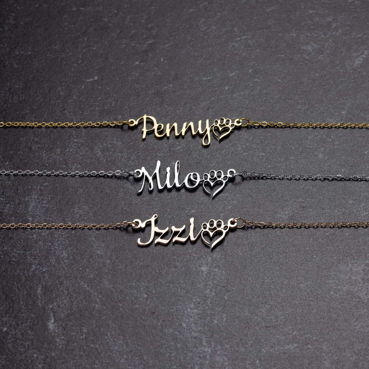Personalized Name with Dog Paw Necklace - Love You This Much