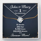 Personalized One Year Anniversary Love Knot Necklace - Love You This Much
