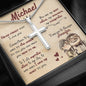 Personalized To My Husband Normal Cross Necklace - Love You This Much