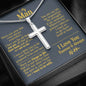 Personalized To My Man Cross Necklace - Love You This Much