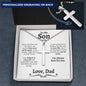 Son (Love Dad) Ball Chain Cross Necklace - Love You This Much
