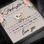 Stepdaughter 'Handpicked' Interlocking Hearts Necklace - Love You This Much