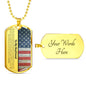 To My Boyfriend (American Flag) Dog Tag Necklace - Love You This Much
