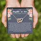 To My Daughter In Law Interlocking Hearts Necklace (Mahogany) - Love You This Much