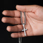 To My Husband Engraved Cuban Cross Necklace - Love You This Much