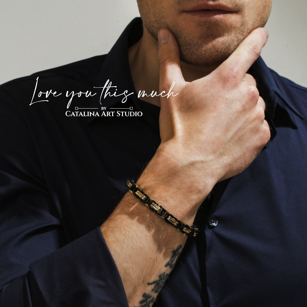 To My Husband Twist Steel Bracelet - Love You This Much
