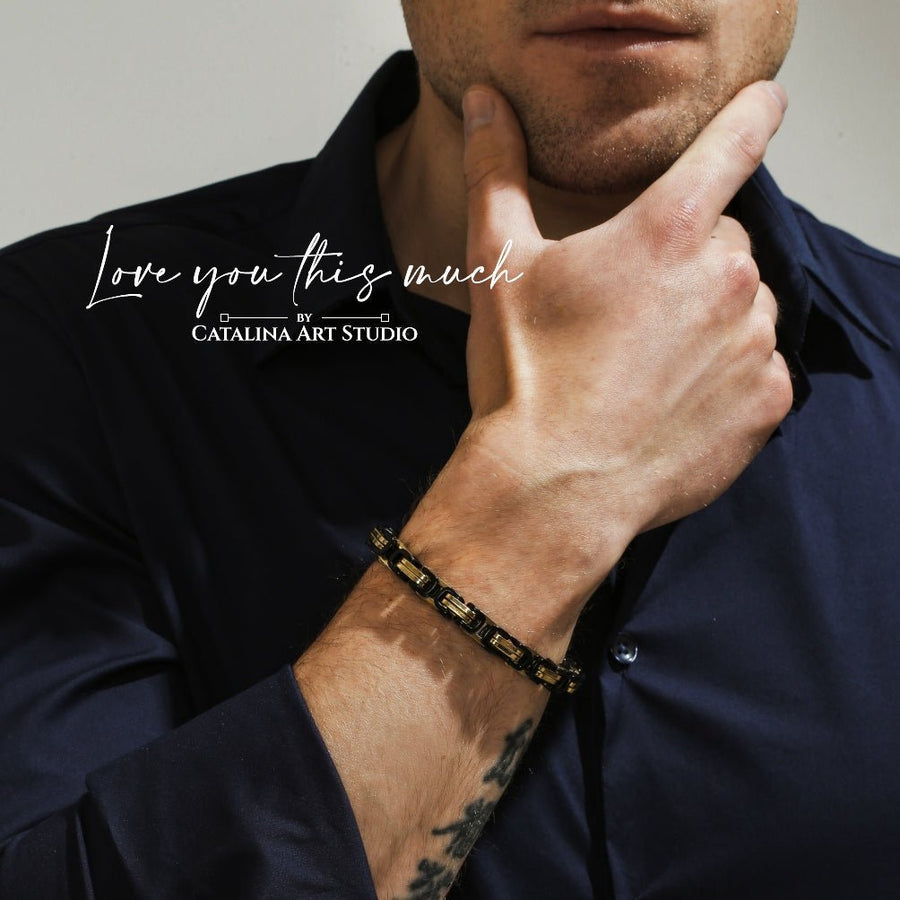 To My Husband Twist Steel Bracelet - Love You This Much