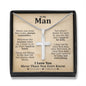 To My Man Always Remember Normal Cross Necklace - Love You This Much