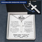 To My Man Ball Chain Cross Necklace - Love You This Much