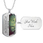 To My Son Cherished Chapters Dog Tag Necklace - Love You This Much
