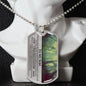 To My Son Cherished Chapters Dog Tag Necklace - Love You This Much