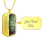 To My Son Cherished Chapters Dog Tag Necklace - Love You This Much