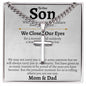 To My Son (From Parents) Cuban Cross Necklace - Love You This Much
