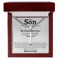 To My Son (From Parents) Cuban Cross Necklace - Love You This Much
