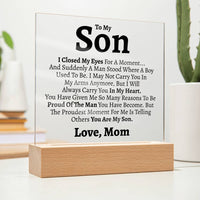 Thumbnail for To My Son (Love Mom) Square Acrylic - Love You This Much