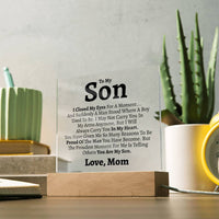 Thumbnail for To My Son (Love Mom) Square Acrylic - Love You This Much