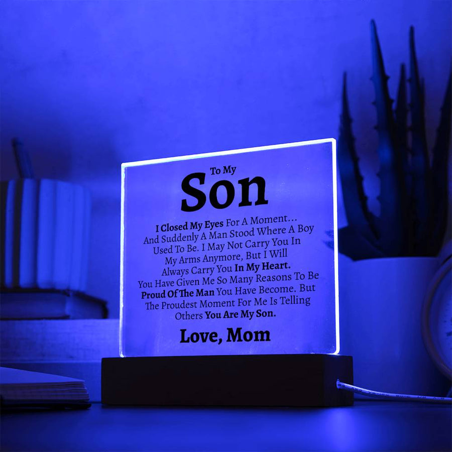 To My Son (Love Mom) Square Acrylic - Love You This Much