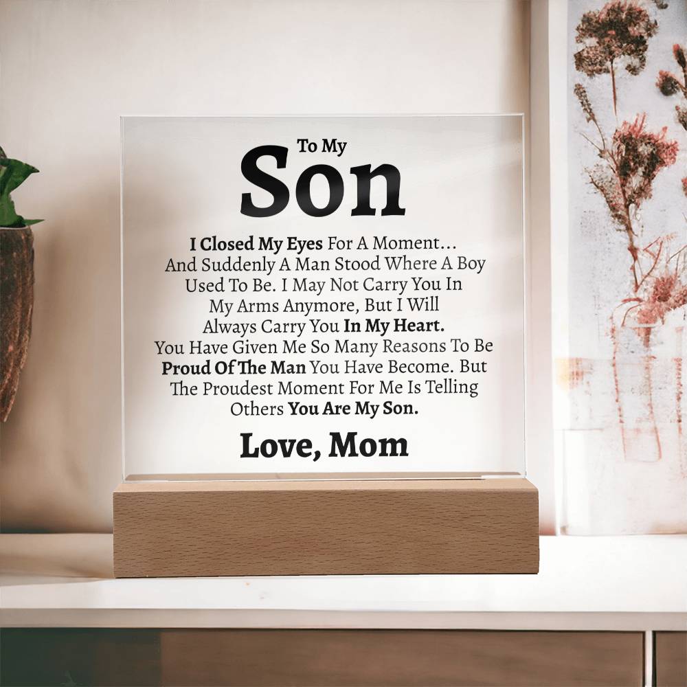 To My Son (Love Mom) Square Acrylic - Love You This Much