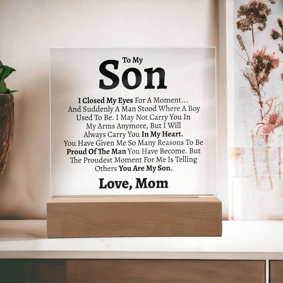 To My Son (Love Mom) Square Acrylic - Love You This Much