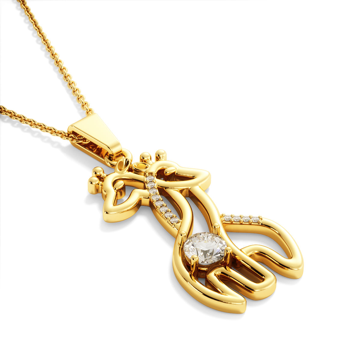 Baby to Mom Giraffe Necklace