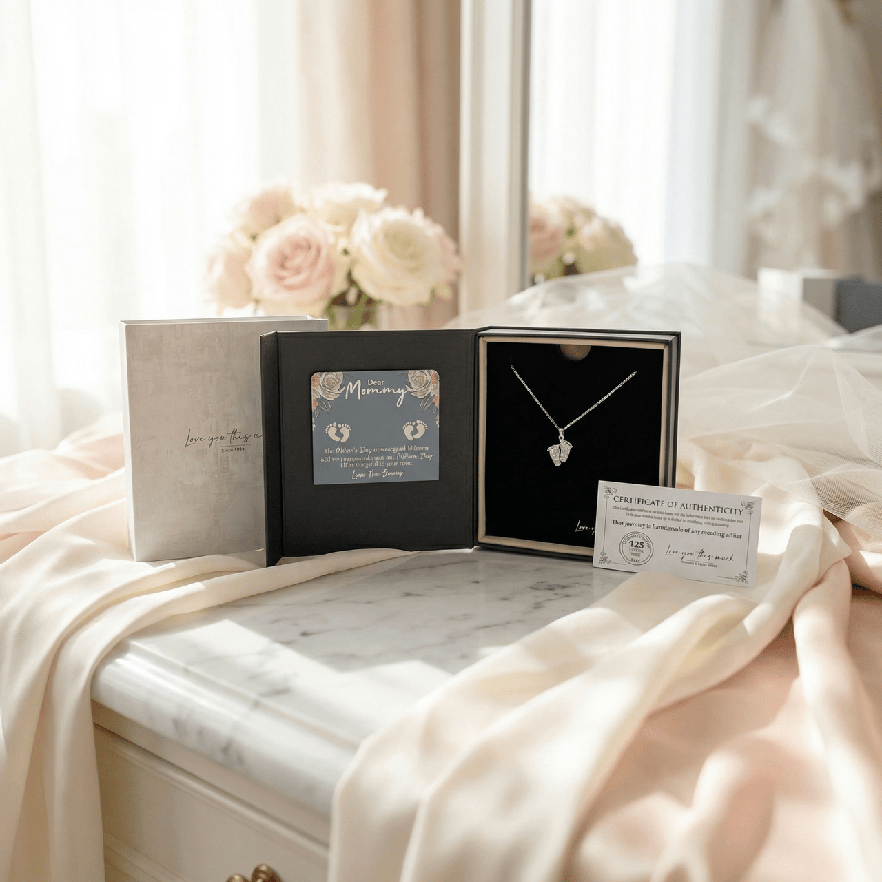 (Almost Sold Out) Bump to Mom 10 Little Toes Necklace - Love You This Much