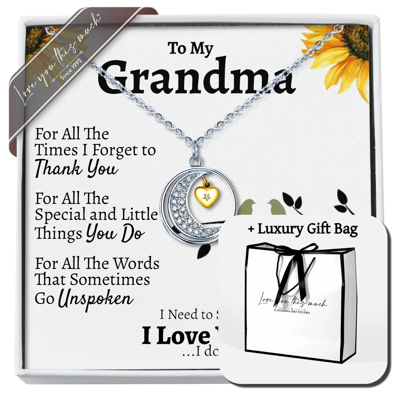 (ALMOST Sold Out) Grandma Moon & Back Necklace - Love You This Much