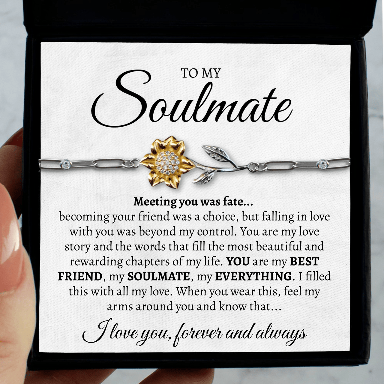 (ALMOST Sold Out) Meeting You Was Fate Sunflower Bracelet - Soulmate - Love You This Much