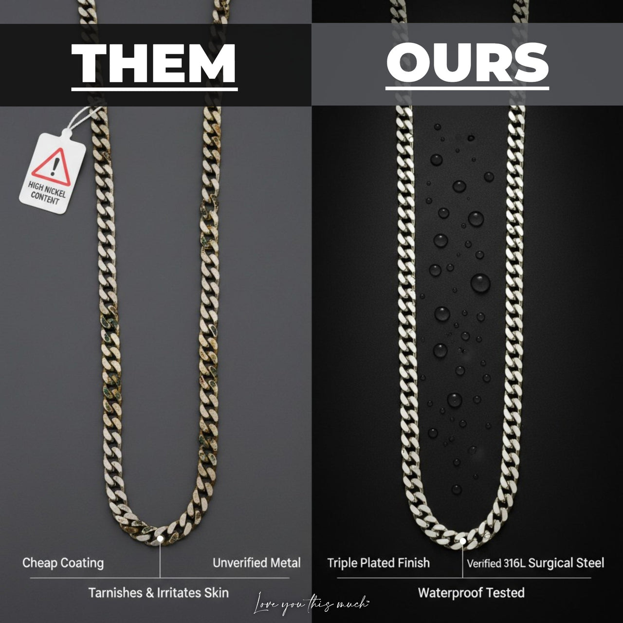 (Almost Sold Out) Promise Necklace - Classic 5mm Cuban - Love You This Much