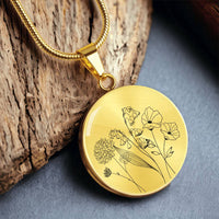 Thumbnail for Birth Flowers Circle Necklace