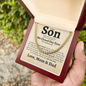 To Our Son Love Mom and Dad Classic Cuban Necklace