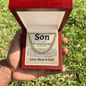 To Our Son Love Mom and Dad Classic Cuban Necklace