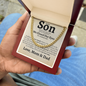 To Our Son Love Mom and Dad Classic Cuban Necklace