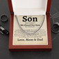 To Our Son Love Mom and Dad Classic Cuban Necklace
