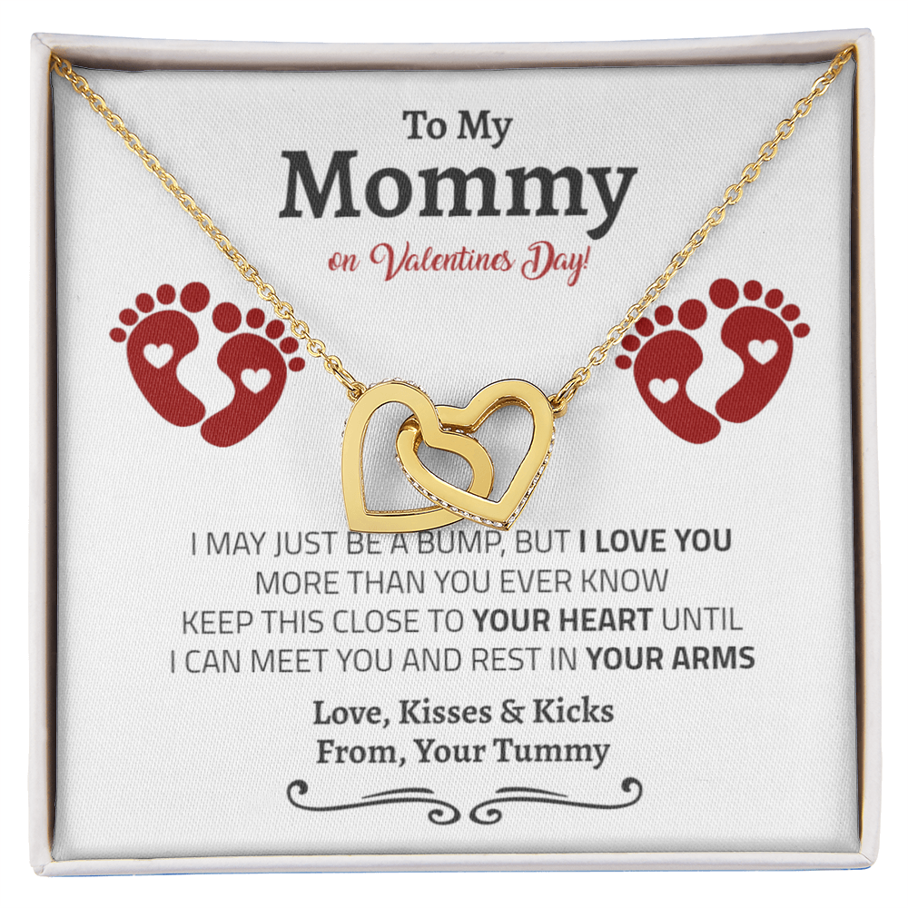 Mommy (From Bump) Interlocking Hearts Necklace | Valentine's Edition