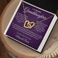 Granddaughter Moon and Back Interlocking Hearts Necklace