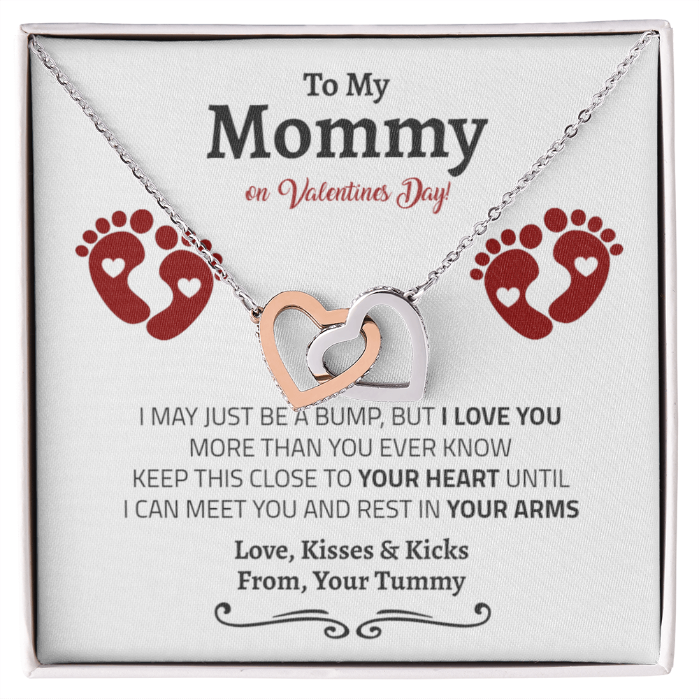 Mommy (From Bump) Interlocking Hearts Necklace | Valentine's Edition