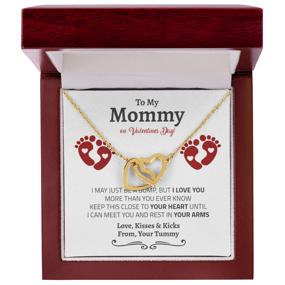 Mommy (From Bump) Interlocking Hearts Necklace | Valentine's Edition