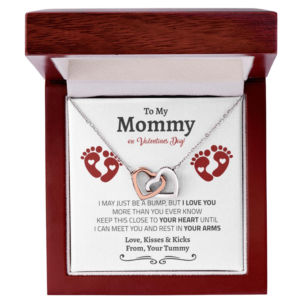 Mommy (From Bump) Interlocking Hearts Necklace | Valentine's Edition