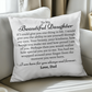 Beautiful Daughter Love Dad Pillow Insert & Cover