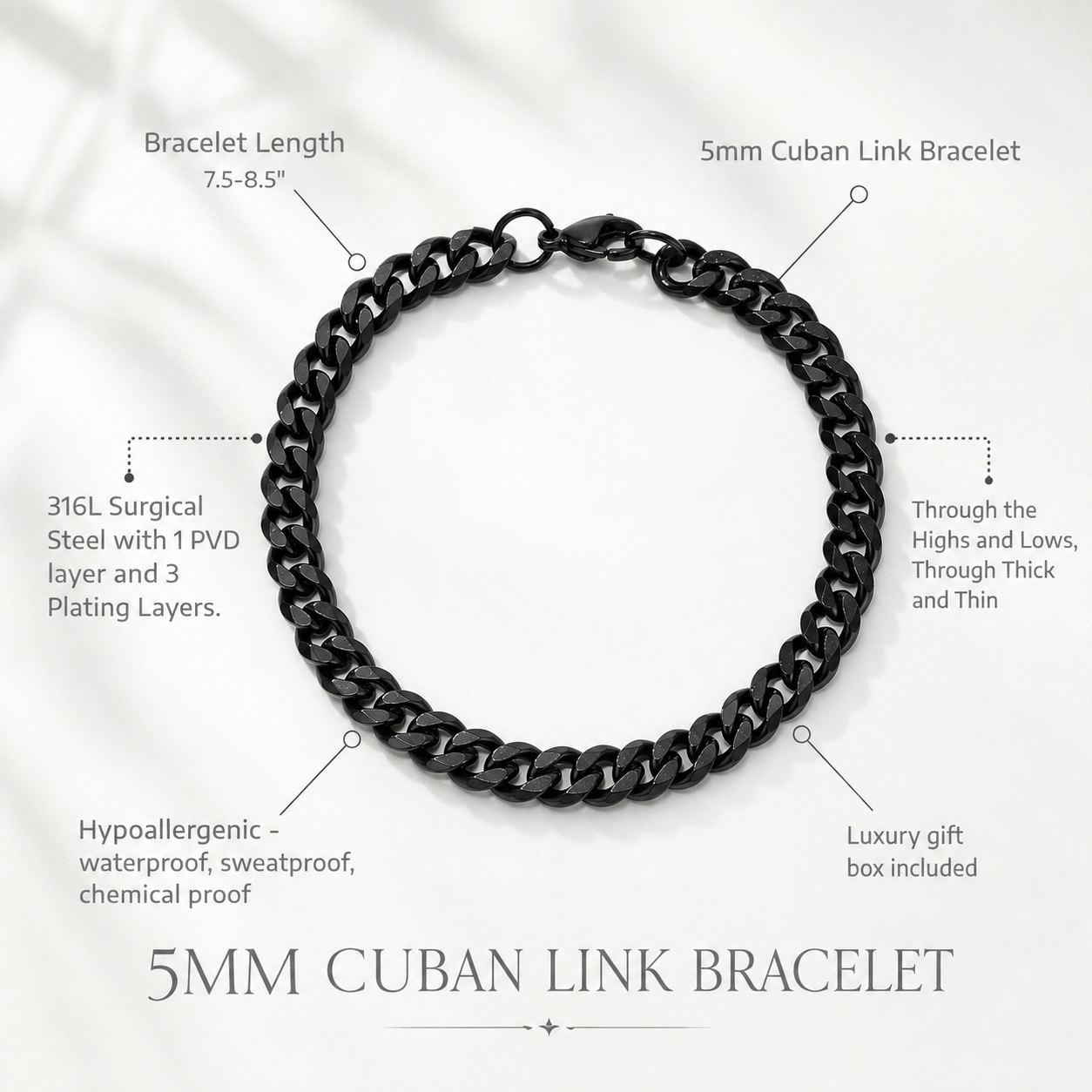 Classic Promise Bracelet - 5mm (7.5-8.5" Length)