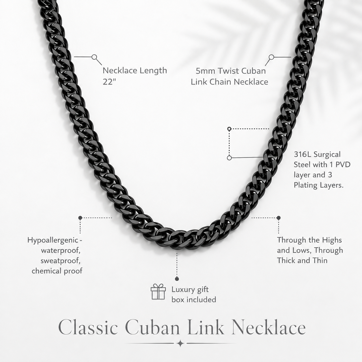 Classic Promise Necklace - 5mm (22" Length)