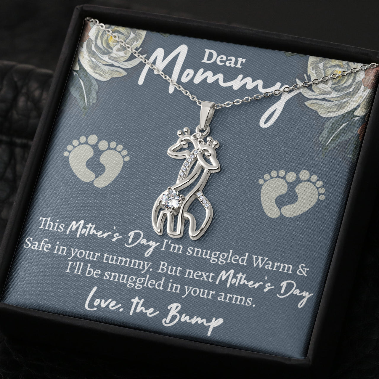 Bump to Mom Giraffe Necklace - Love You This Much