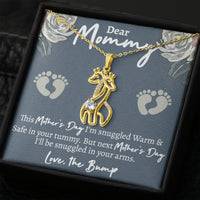 Thumbnail for Bump to Mom Giraffe Necklace - Love You This Much