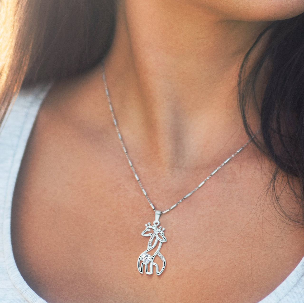 Bump to Mom Giraffe Necklace - Love You This Much