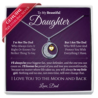Thumbnail for Daughter .925 Sterling Silver Moon Necklace - Love Dad - Love You This Much