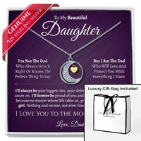 Thumbnail for Daughter .925 Sterling Silver Moon Necklace - Love Dad - Love You This Much