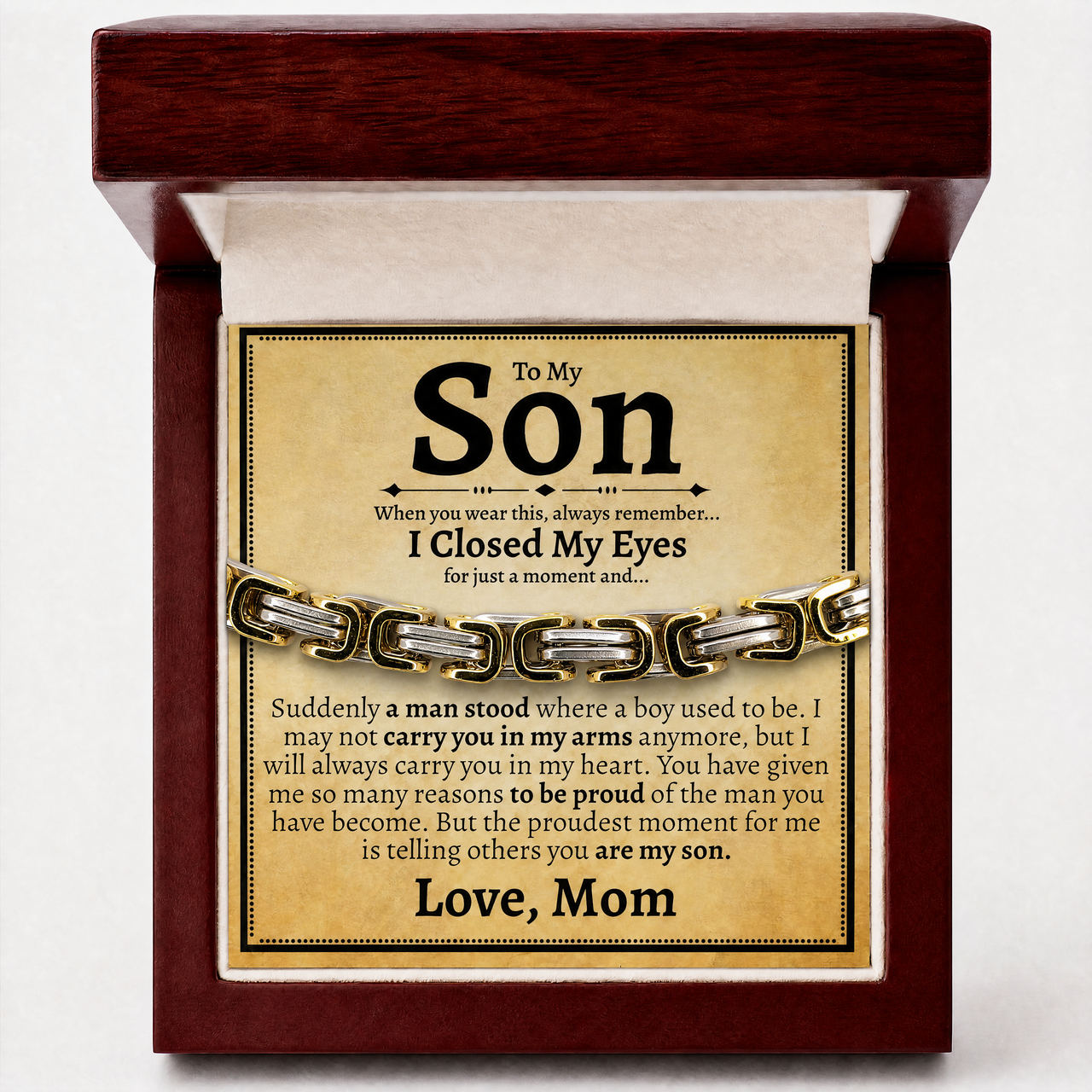 A Bracelet He’ll Wear. A Message He’ll Never Forget.
