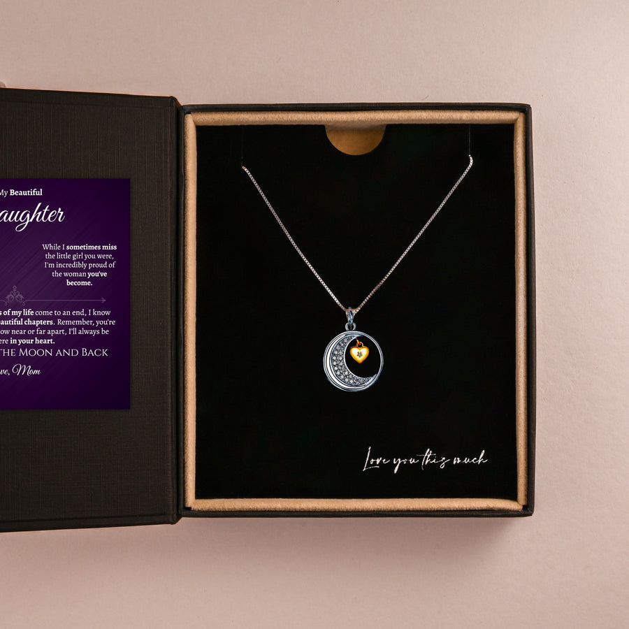 To My Granddaughter .925 Silver Moon Necklace - Love Grandpa