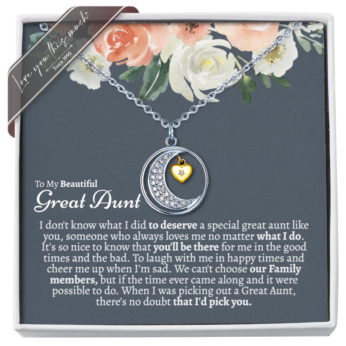 Great Aunt Moon & Back Necklace - Love You This Much