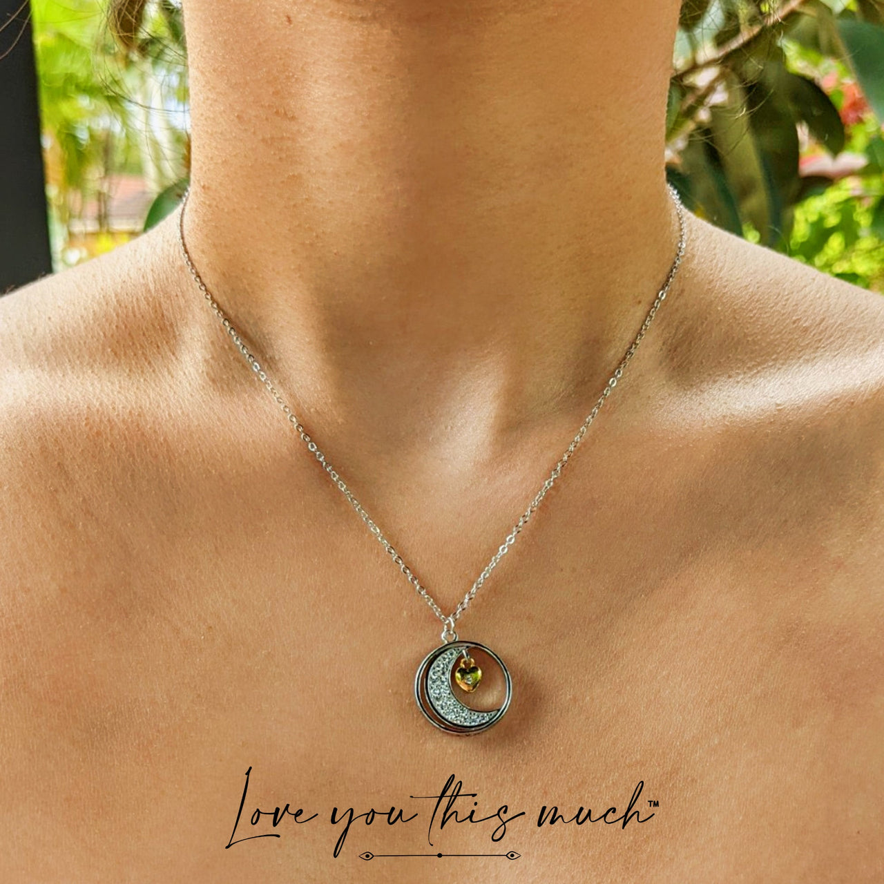 Mama Bear "Thank You" Moon & Back Necklace - Love You This Much